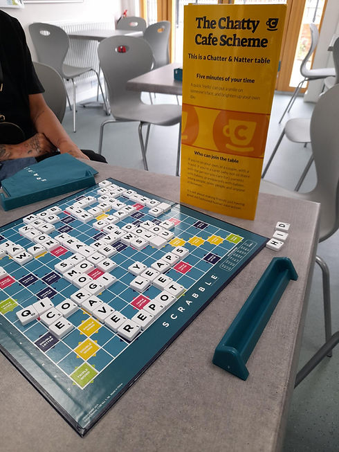 Chatty cafe at the hub